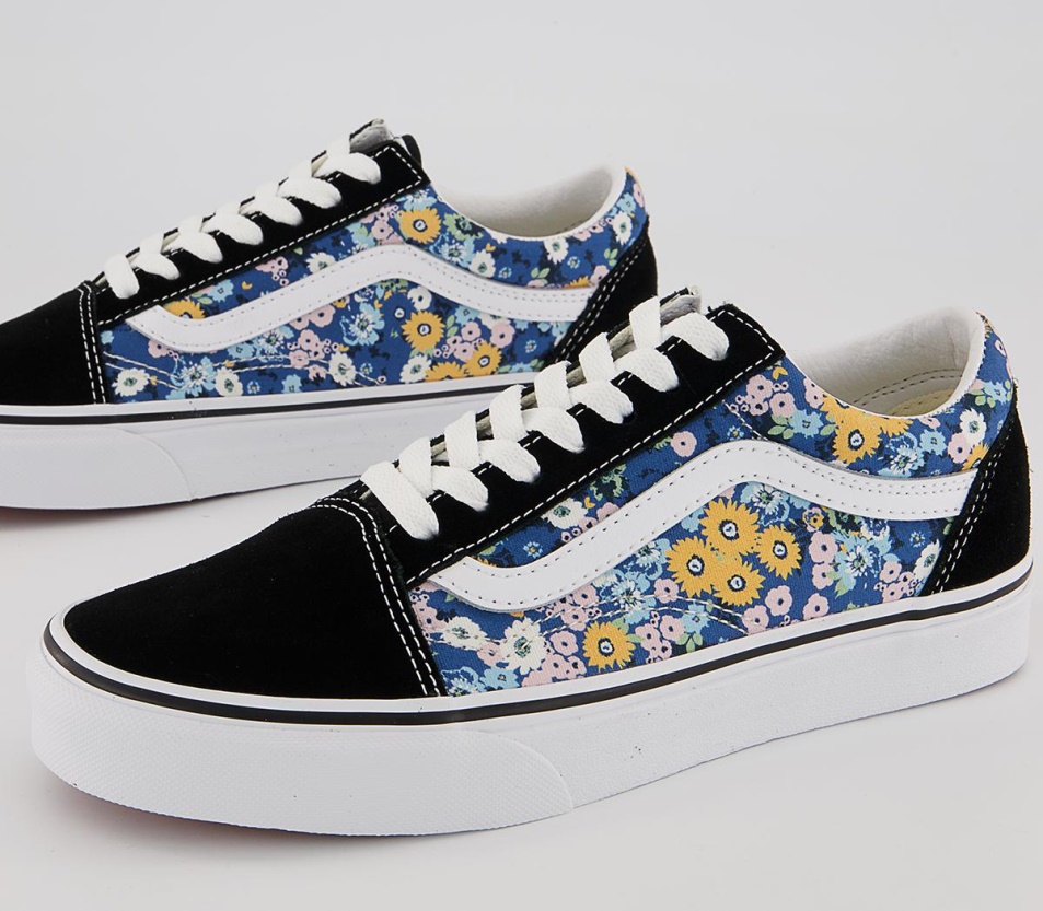 Vans Old Skool Edzőcipő Virágos Fekete Fehér