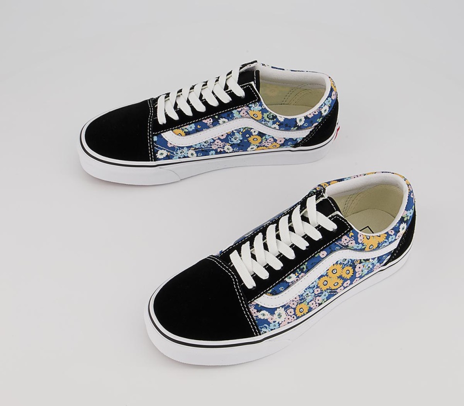 Vans Old Skool Edzőcipő Virágos Fekete Fehér
