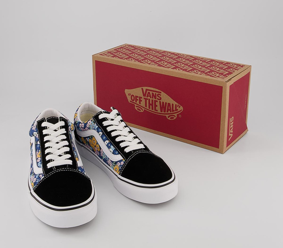 Vans Old Skool Edzőcipő Virágos Fekete Fehér