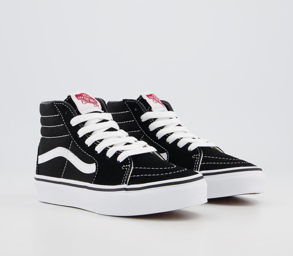 Vans Sk8 Hi Kids Edzőcipő Fekete Fehér