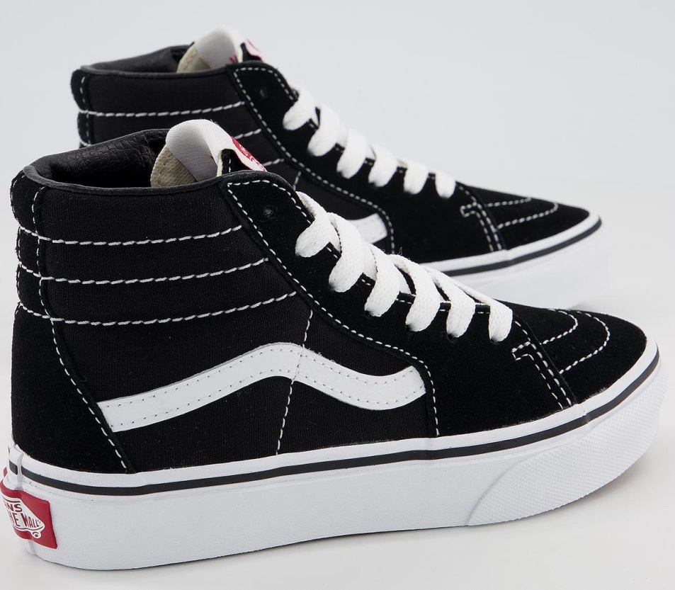 Vans Sk8 Hi Kids Edzőcipő Fekete Fehér