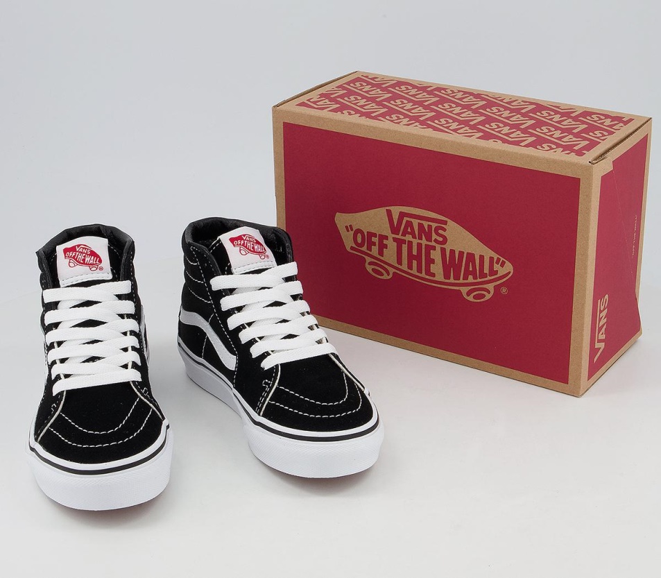 Vans Sk8 Hi Kids Edzőcipő Fekete Fehér