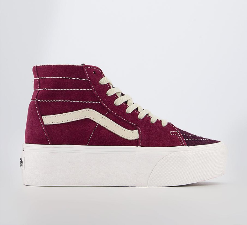 Vans Sk8 Hi Tapered Stackform Edzőcipő Varisty Suede Tawny Port