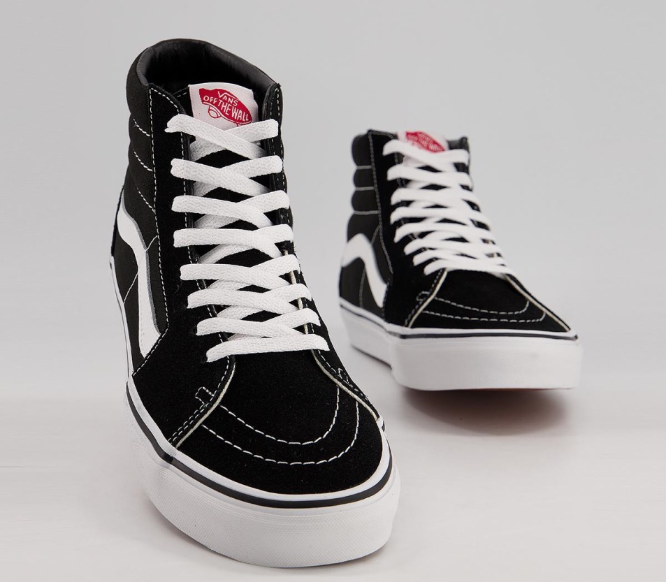 Vans Sk8 Hi Edzőcipők Fekete Fehér Vászon