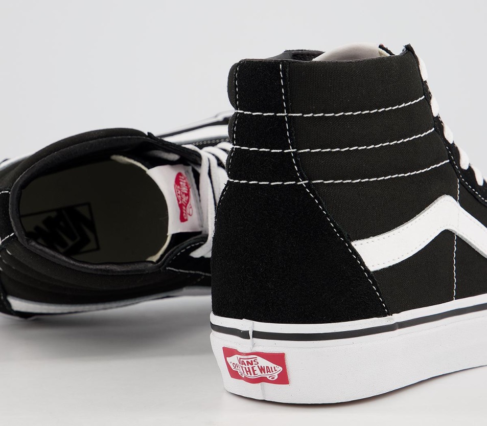 Vans Sk8 Hi Edzőcipők Fekete Fehér Vászon