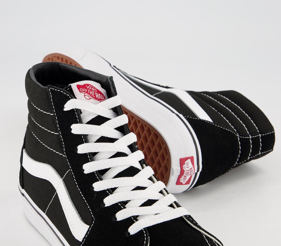 Vans Sk8 Hi Edzőcipők Fekete Fehér Vászon