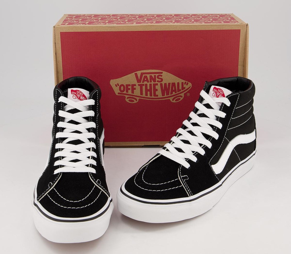 Vans Sk8 Hi Edzőcipők Fekete Fehér Vászon