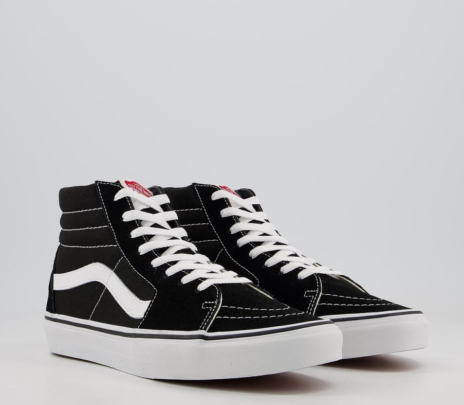 Vans Sk8 Hi Edzőcipők Fekete Fehér Vászon