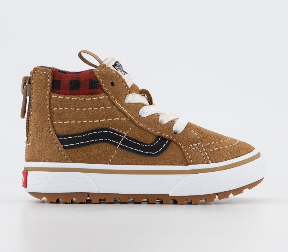 Vans Sk8 Hi Zip Kisgyermek Edzőcipő Kockás Barna Fekete