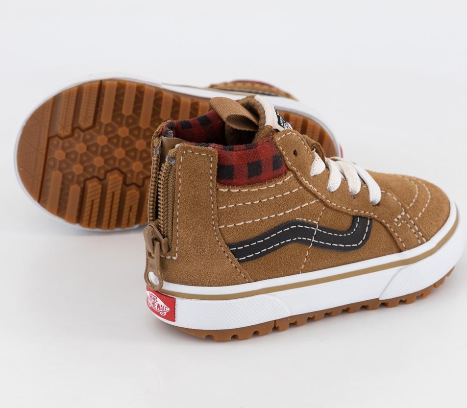Vans Sk8 Hi Zip Kisgyermek Edzőcipő Kockás Barna Fekete