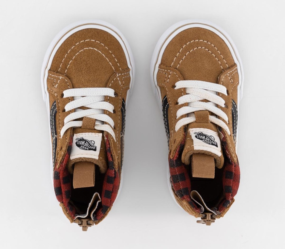 Vans Sk8 Hi Zip Kisgyermek Edzőcipő Kockás Barna Fekete