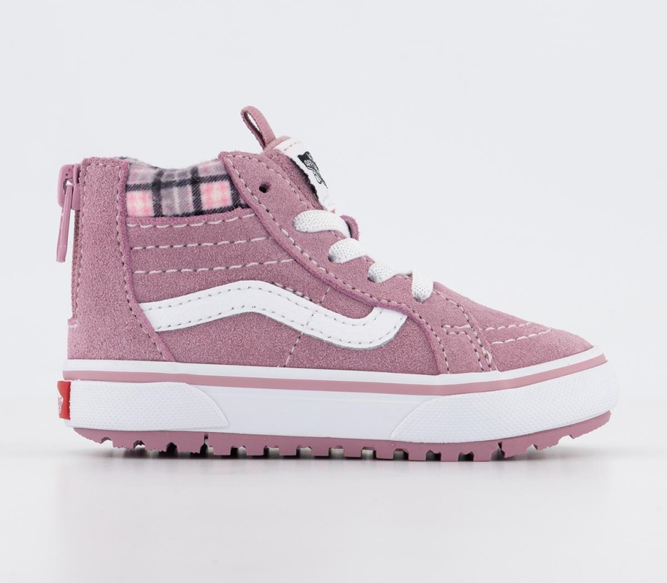 Vans Sk8 Hi Cipzáras Kisgyermek Edzőcipő Kockás Lila