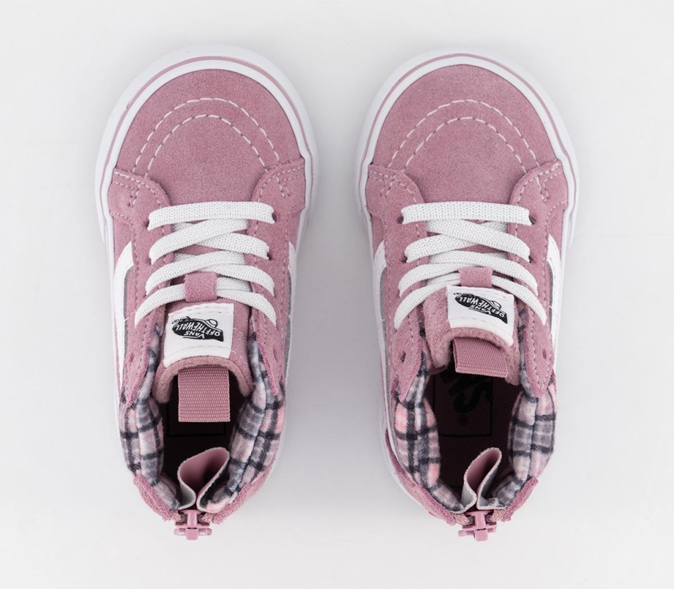 Vans Sk8 Hi Cipzáras Kisgyermek Edzőcipő Kockás Lila