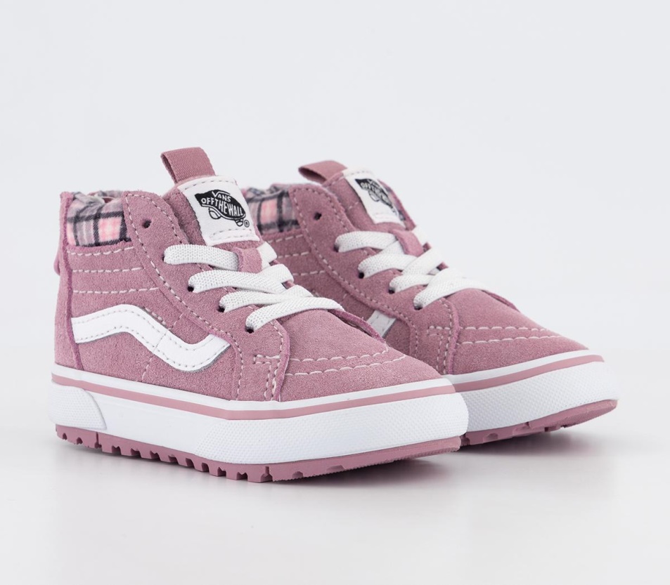 Vans Sk8 Hi Cipzáras Kisgyermek Edzőcipő Kockás Lila