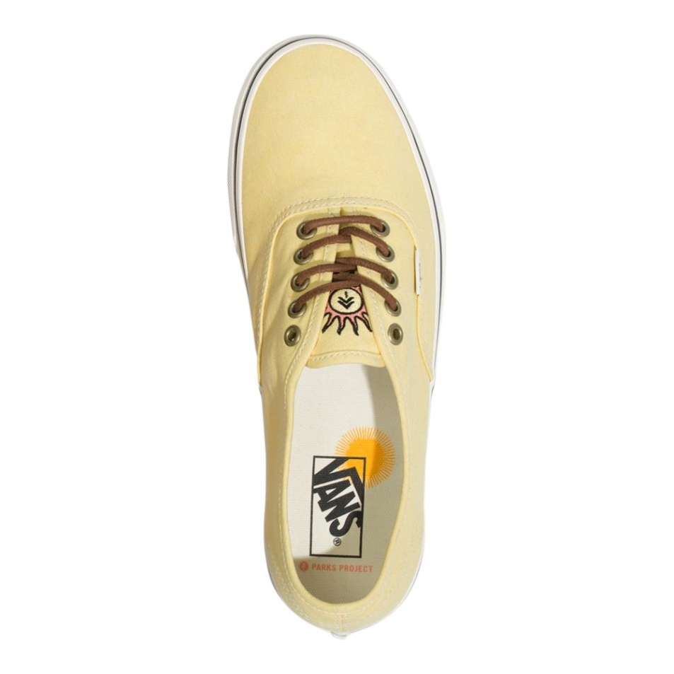 Vans Férfi Autentikus Gördeszka Cipő Tornacipő Alacsony Felső Alkalmi Sárga-fehér