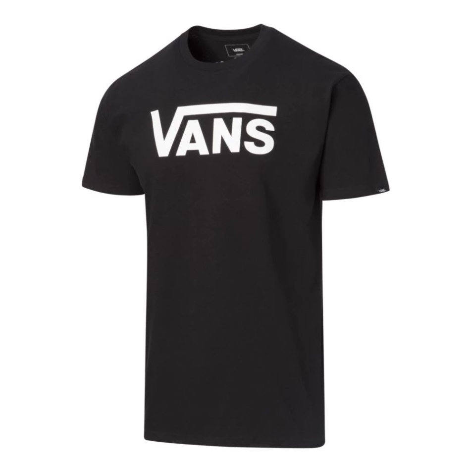 Vans Férfi Klasszikus Póló Rövid Ujjú Nyakú Pamut Grafika Fekete-fehér
