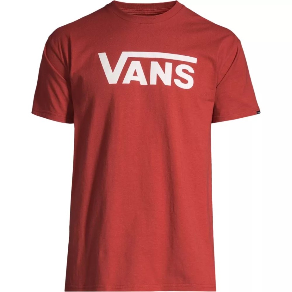 Vans Férfi Klasszikus Póló Rövid Ujjú Nyakú Pamut Grafikus Chili Olaj