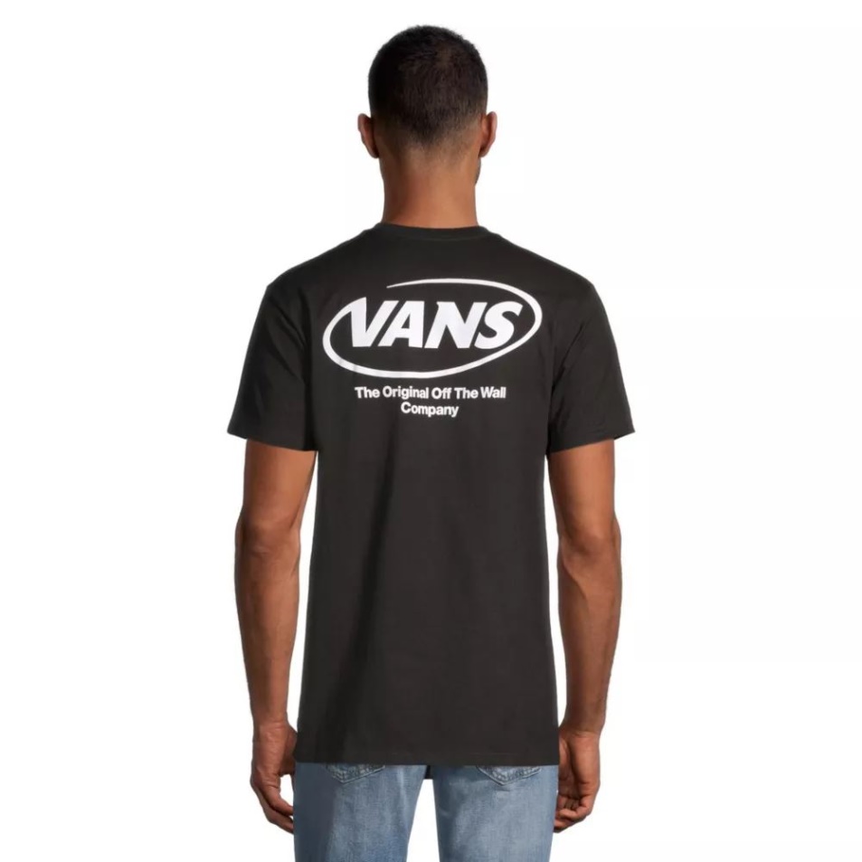 Vans Férfi Hi Def Commerica Póló Rövid Ujjú Nyakú Pamut Fekete
