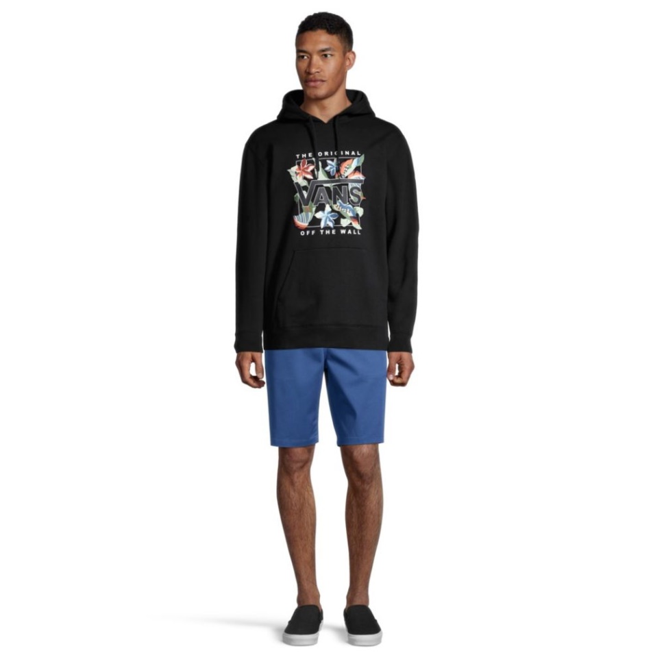 Vans Férfi Világos Virágos Pulóver Kapucnis Fekete