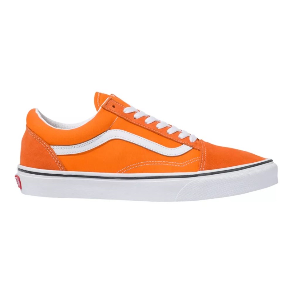 Vans Férfi Old Skool Gördeszka Cipő Tornacipő Alacsony Felső Slip Légáteresztő Narancs-fehér