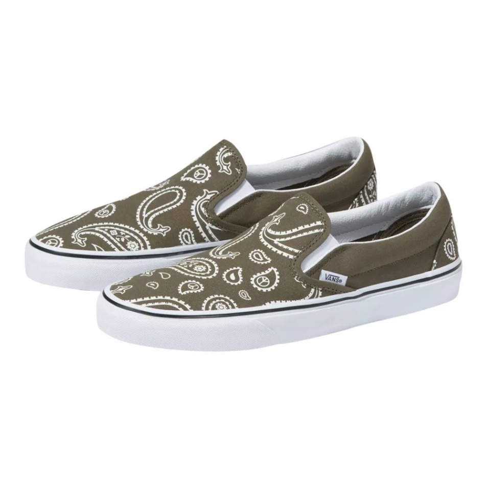 Vans Férfi Peace Paisley Klasszikus Gördeszka Cipő Tornacipő Alacsony Felső Szőlőlevél-fehér