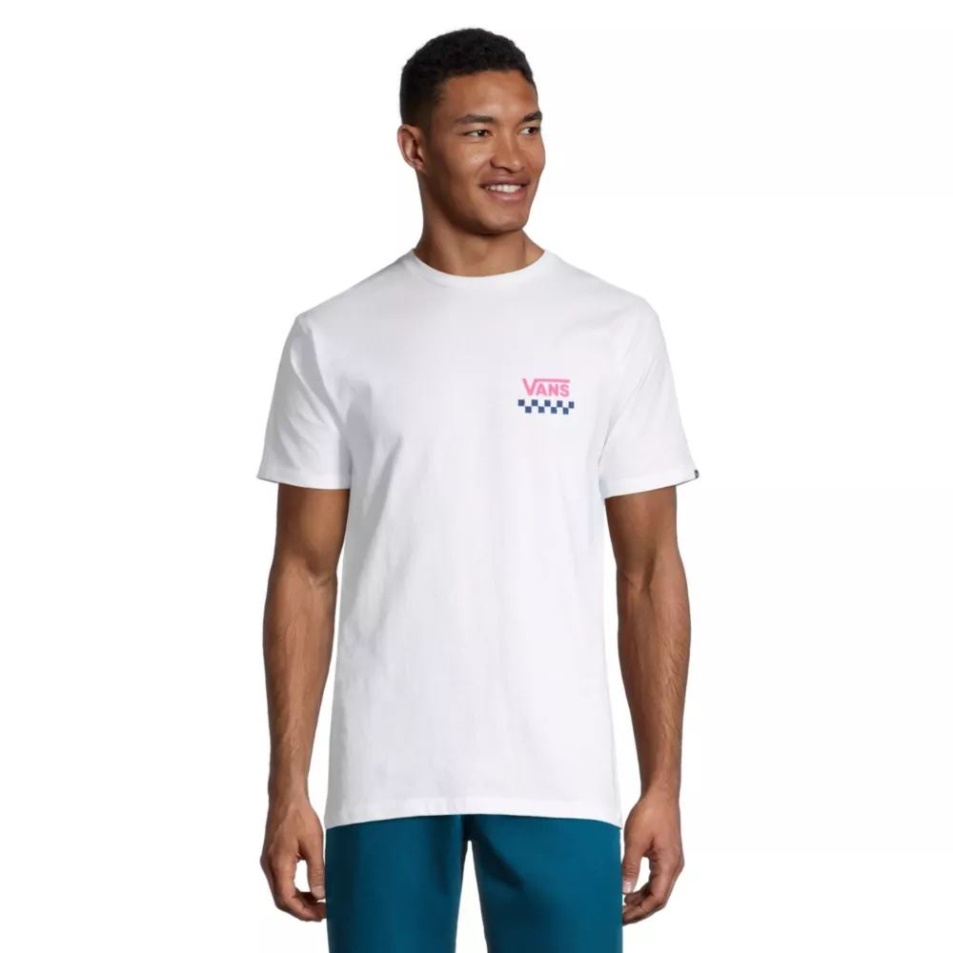 Vans Férfi Vázlatos Múlt Póló Rövid Ujjú Legénység Nyakú Pamut Grafikus Fekete