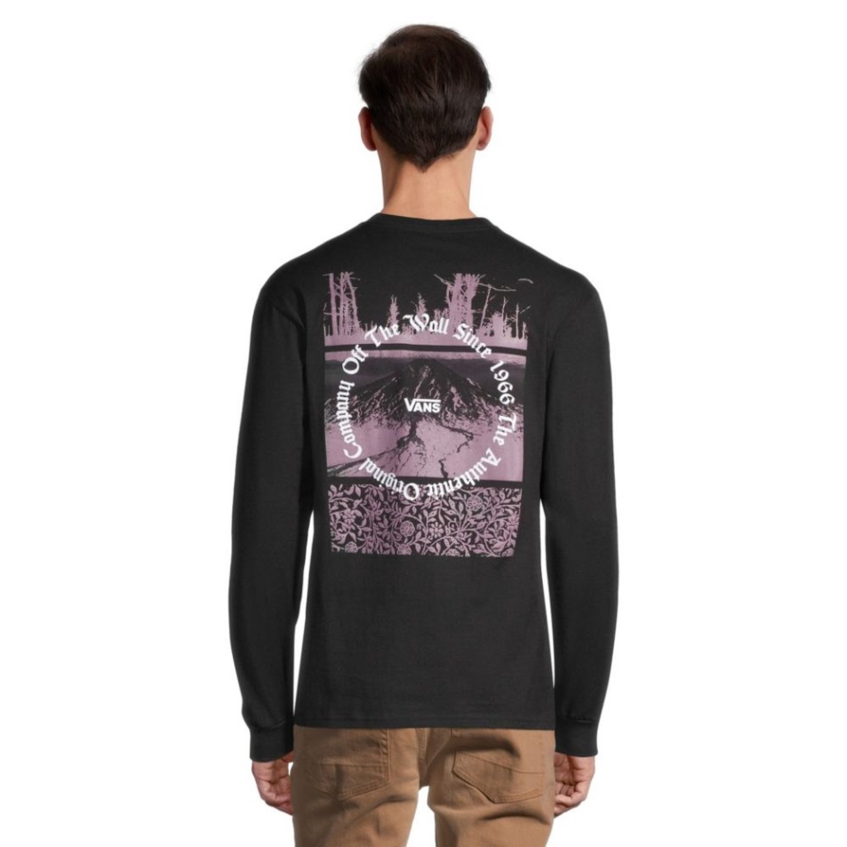 Vans Férfi Tonal Decay Póló Hosszú Ujjú, Legénységi Nyakú Fekete