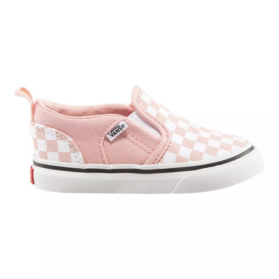 Vans Toddler Lányok Asher V Gördeszka Cipő Púder Rózsaszín-fehér