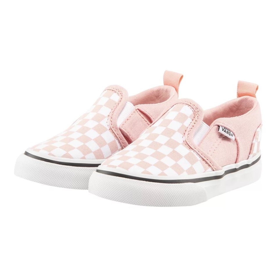 Vans Toddler Lányok Asher V Gördeszka Cipő Púder Rózsaszín-fehér
