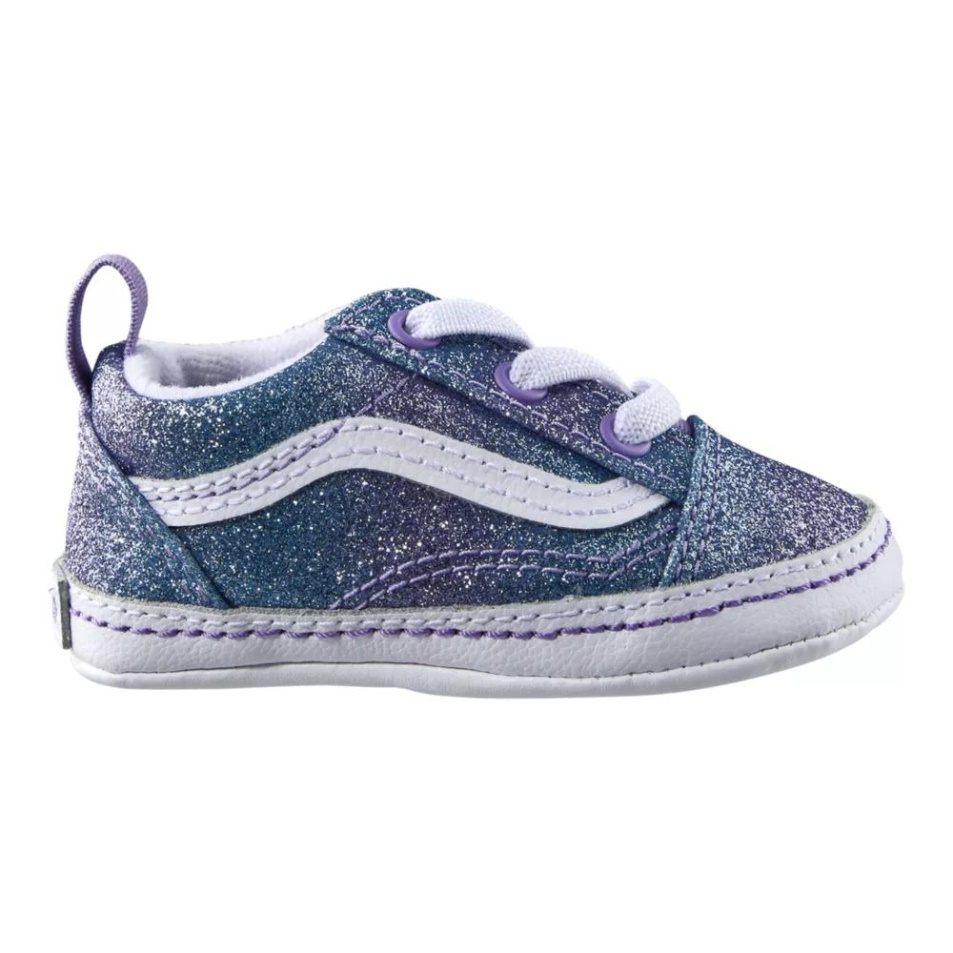 Kisteherautók Kisgyermek Lányoknak Old Skool Kiságy Gördeszka Cipő Ombre Glitter-true White