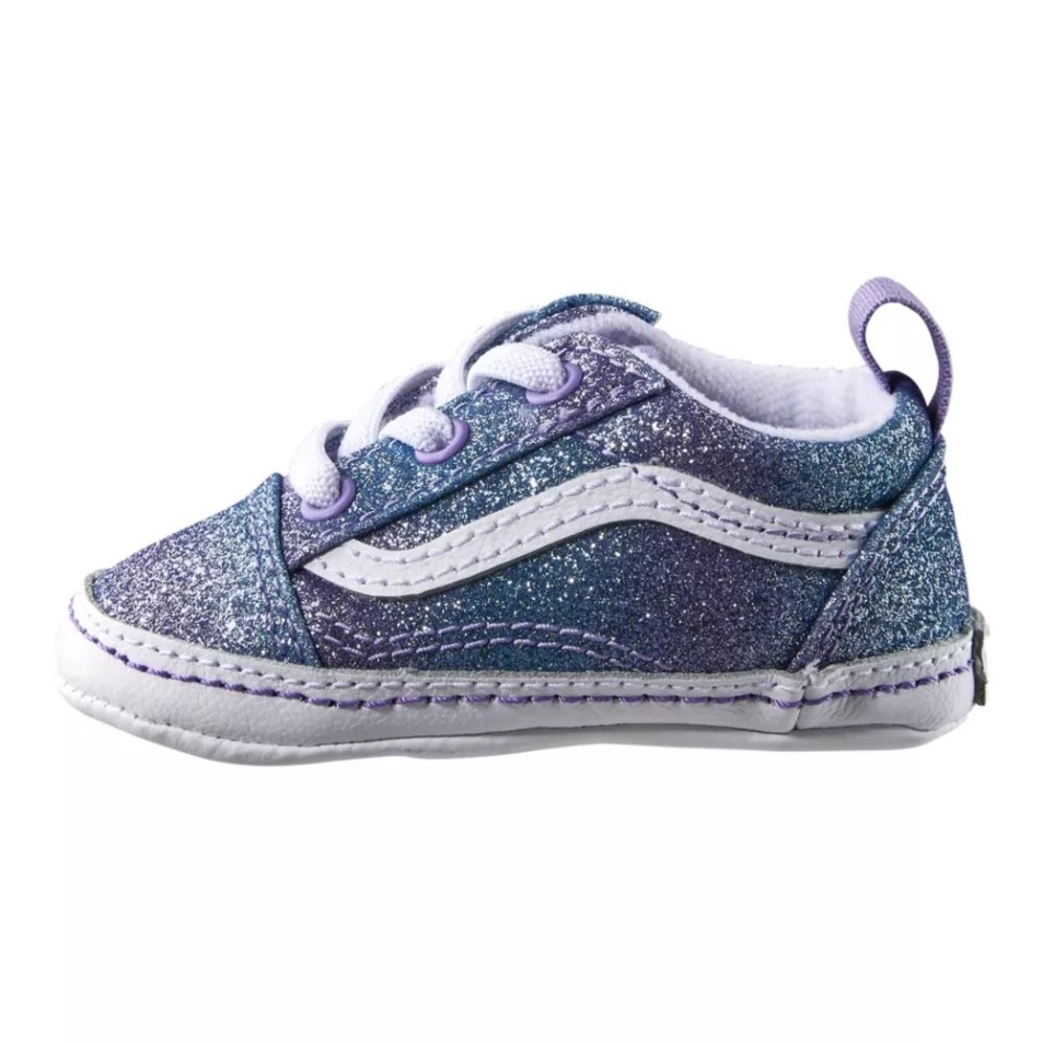 Kisteherautók Kisgyermek Lányoknak Old Skool Kiságy Gördeszka Cipő Ombre Glitter-true White