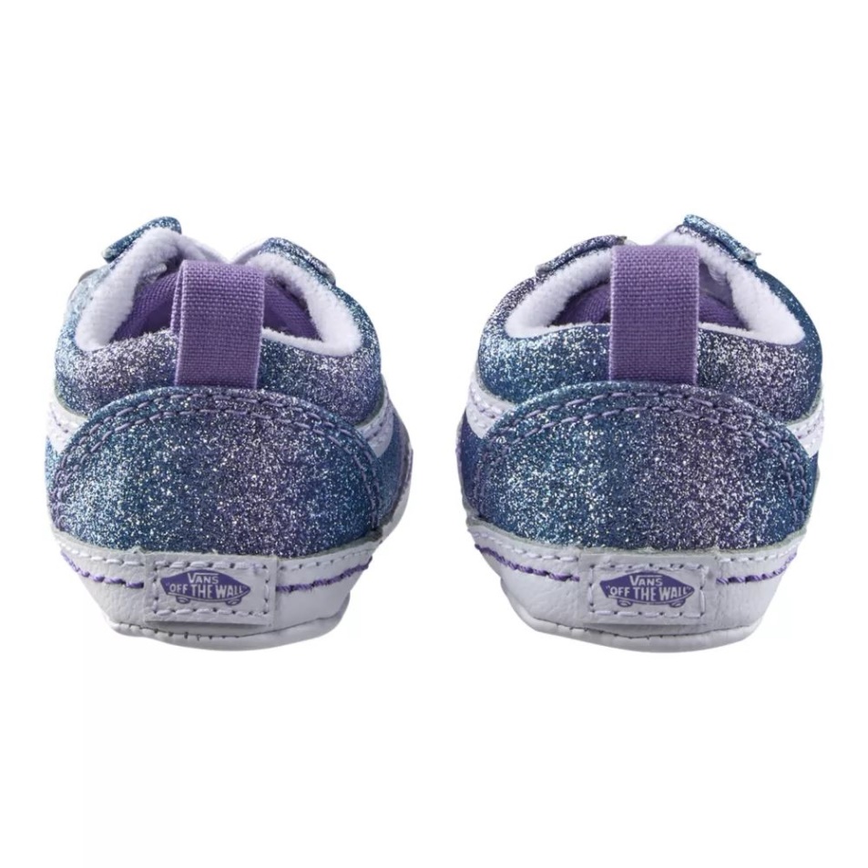Kisteherautók Kisgyermek Lányoknak Old Skool Kiságy Gördeszka Cipő Ombre Glitter-true White