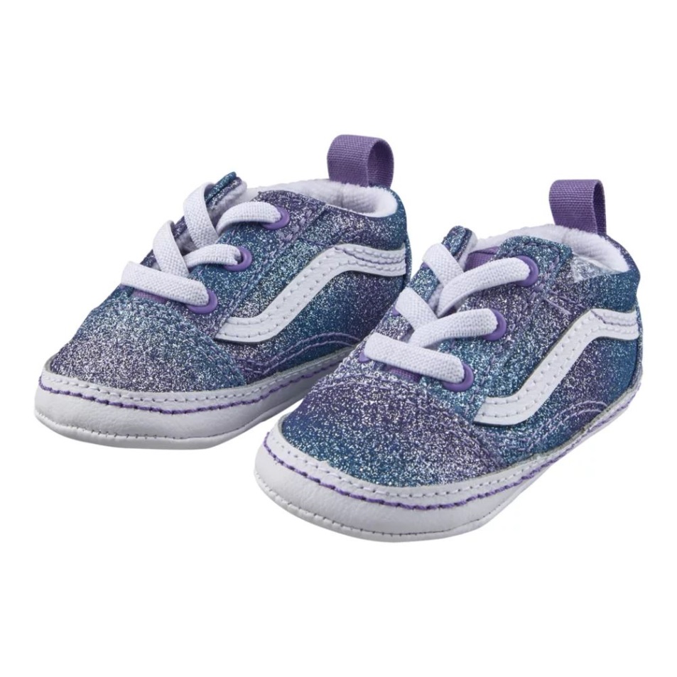 Kisteherautók Kisgyermek Lányoknak Old Skool Kiságy Gördeszka Cipő Ombre Glitter-true White