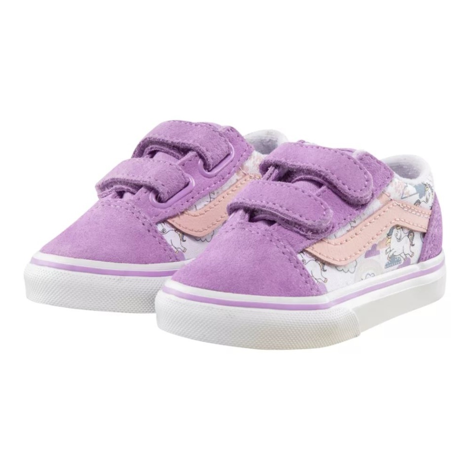 Kisteherautók Toddler Lányok Old Skool V Gördeszka Cipő Mythical Glow áttetsző Lila