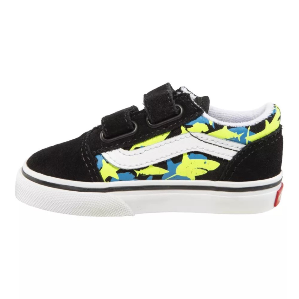 Vans Toddler' Old Skool V Skate Cipő Fekete-biztonsági Sárga