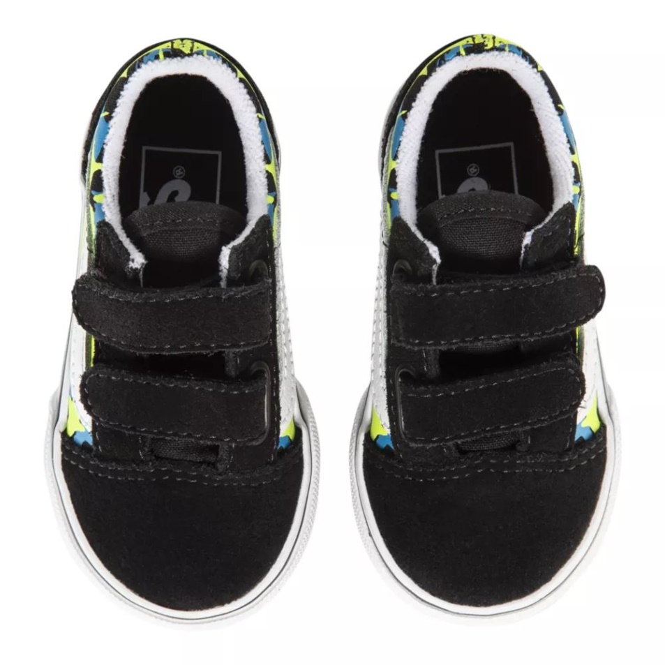 Vans Toddler' Old Skool V Skate Cipő Fekete-biztonsági Sárga