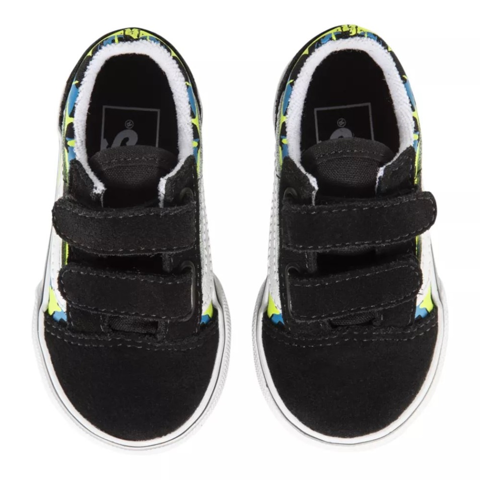Vans Toddler' Old Skool V Skate Cipő Fekete-biztonsági Sárga