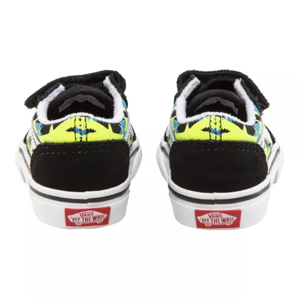 Vans Toddler' Old Skool V Skate Cipő Fekete-biztonsági Sárga