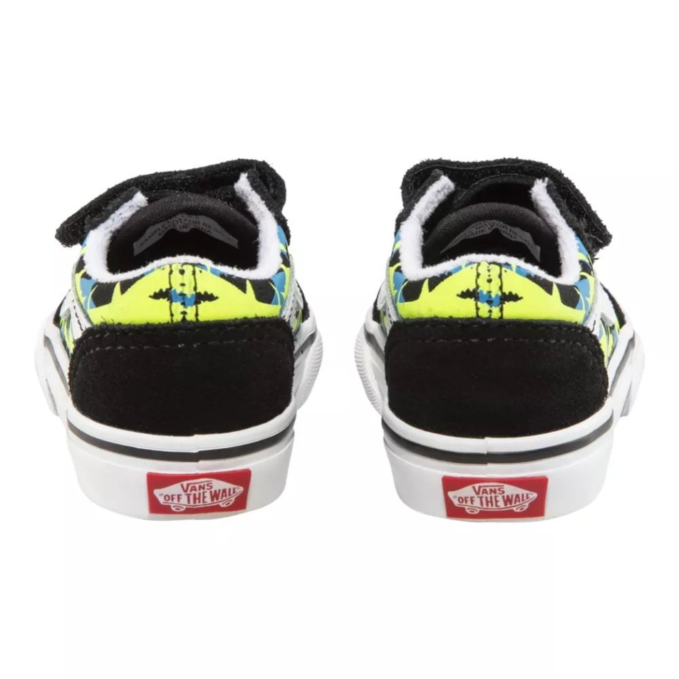 Vans Toddler' Old Skool V Skate Cipő Fekete-biztonsági Sárga