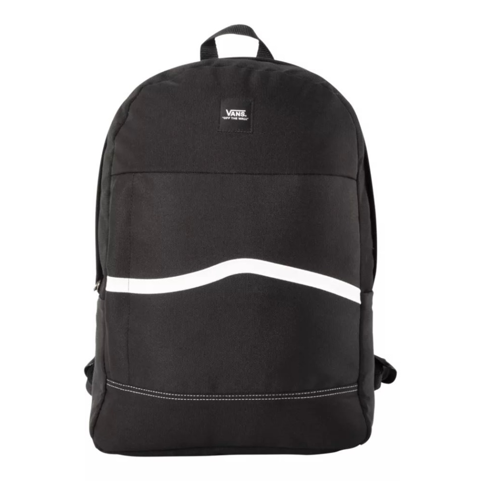 Vans Unisex Konstrukció Iskolai Iskolai Hátizsák 21 L-es Laptop Hüvely Fekete-fehér