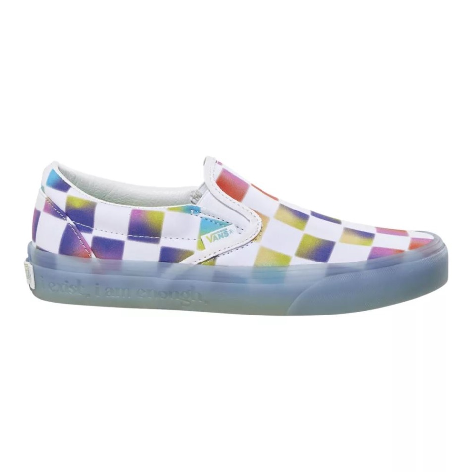 Vans Női Klasszikus Slip On Cultivate Care Korcsolyacipő Puha Check-bluegum