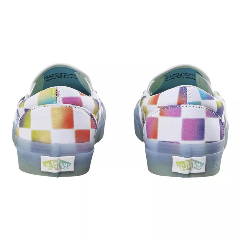 Vans Női Klasszikus Slip On Cultivate Care Korcsolyacipő Puha Check-bluegum