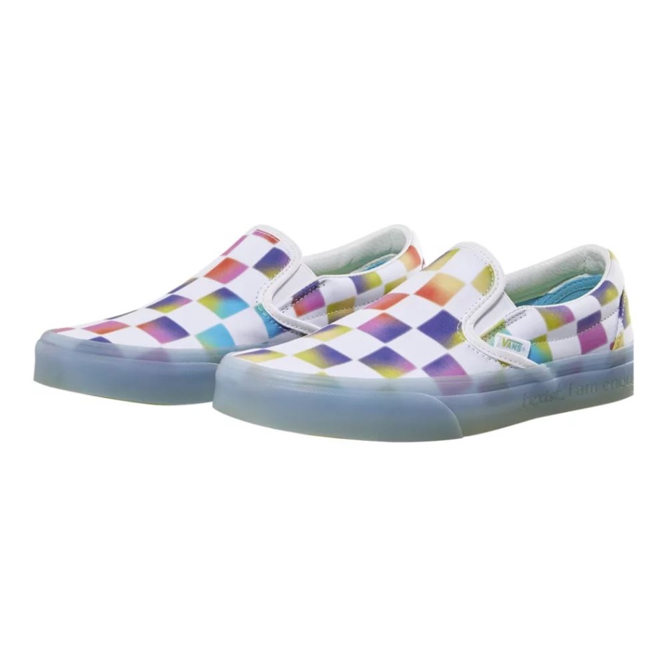 Vans Női Klasszikus Slip On Cultivate Care Korcsolyacipő Puha Check-bluegum