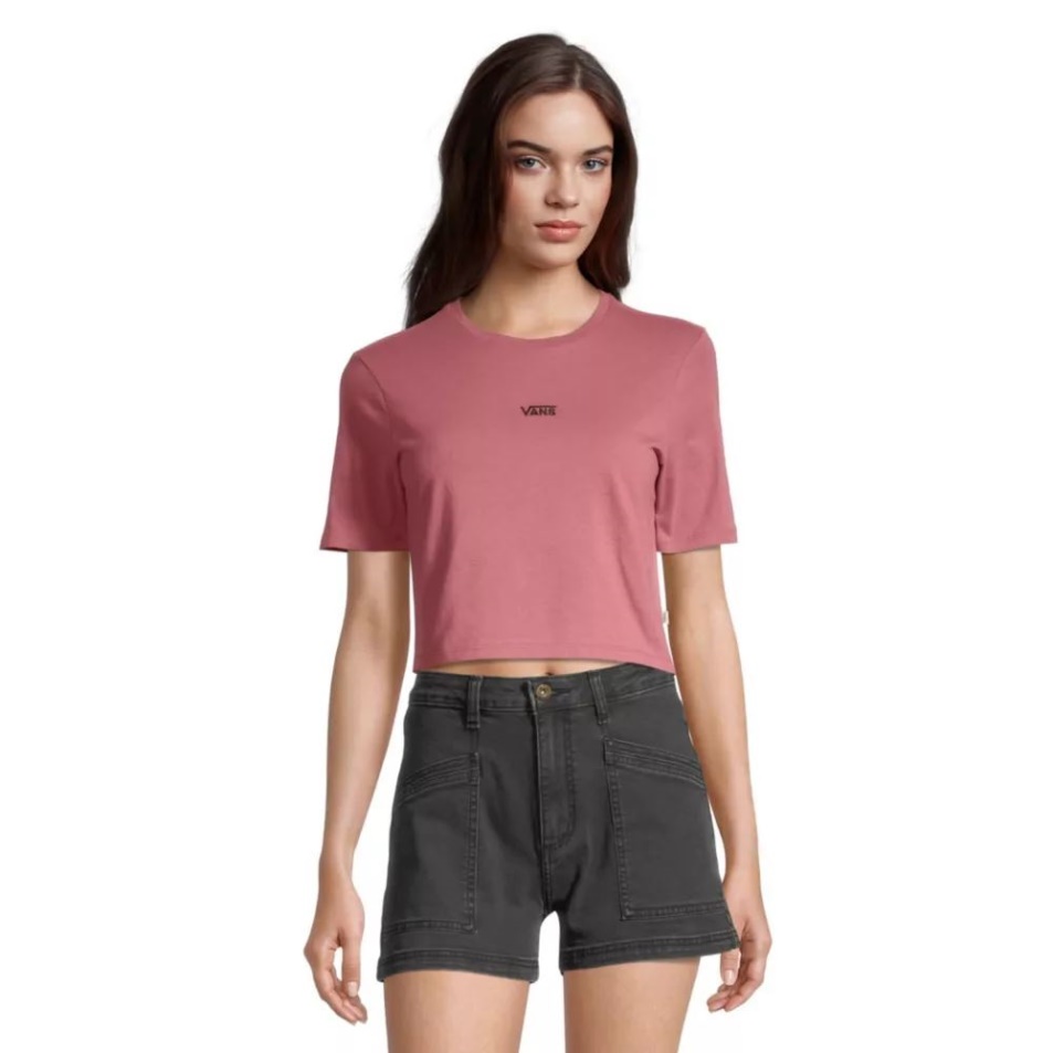 Vans Női Crop Crew Póló Deco Rose