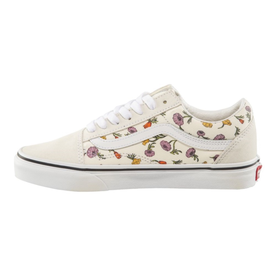 Vans Női Old Skool Gördeszka Cipő Tornacipő Alacsony Felső Slip Légáteresztő Lenfehér