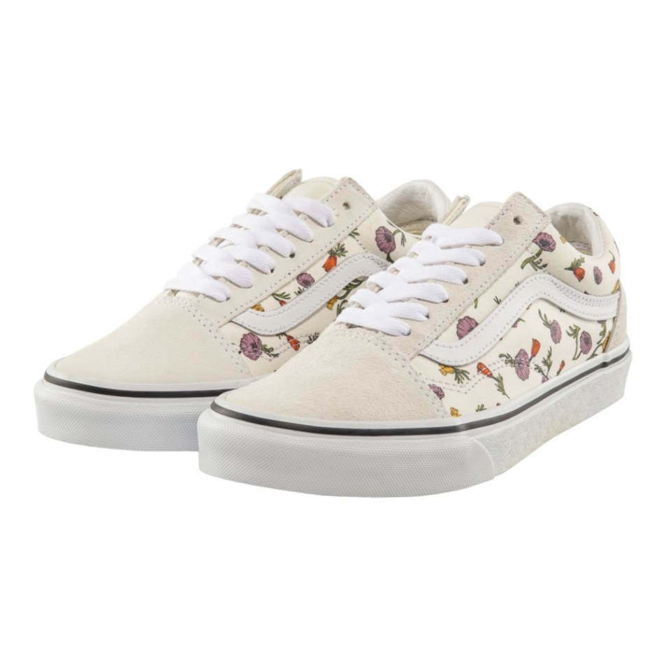 Vans Női Old Skool Gördeszka Cipő Tornacipő Alacsony Felső Slip Légáteresztő Lenfehér