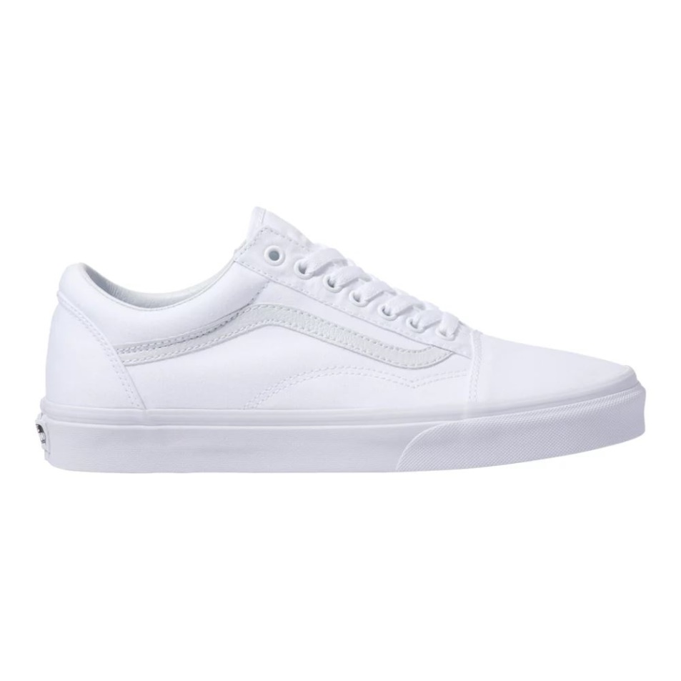 Vans Női Old Skool Gördeszka Cipő Tornacipő Alacsony Felső Slip Légáteresztő Fehér-fehér