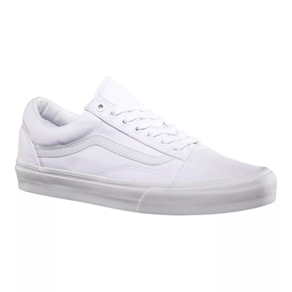 Vans Női Old Skool Gördeszka Cipő Tornacipő Alacsony Felső Slip Légáteresztő Fehér-fehér