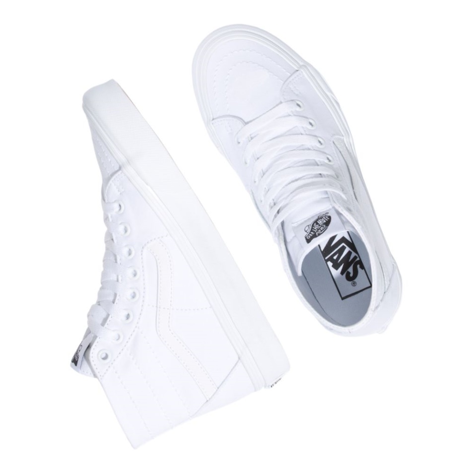 Furgonok Női Sk8-hi Tappered Skate Cipő Vászon Igazi Fehér