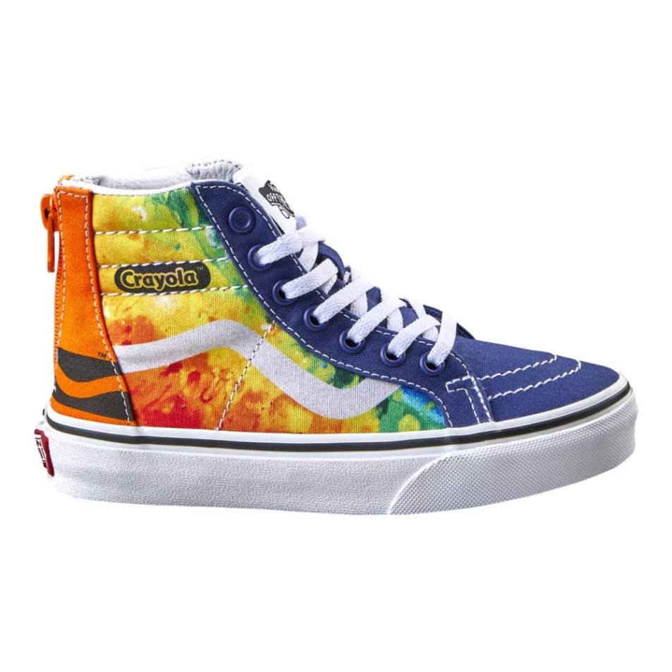 Furgonok X Crayola Gyerekeknek Iskola Előtti Sk8 Gördeszka Cipő Tornacipő Fiú Alacsony Felső Cipzár Crayola Mashup Melt